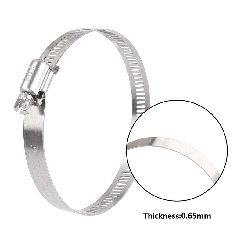 LISHINE 30 Pcs 3 inch Hose Clamp Adjustable Stainless Steel Hose Clamps Worm Gear Clamps Adjustable 72-95mm Range, Duct Clamp, Worm Drive Clamp for Automotive, Water Pipe, Hose Clip - Image 5